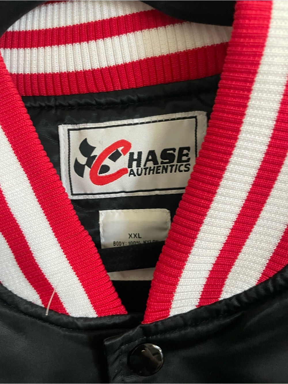 Chase Authentics Black Jacket with Red & White Ribbed Collar - Picture 6 of 8